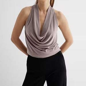 Express Draped Cowl Neck Racerback Tank